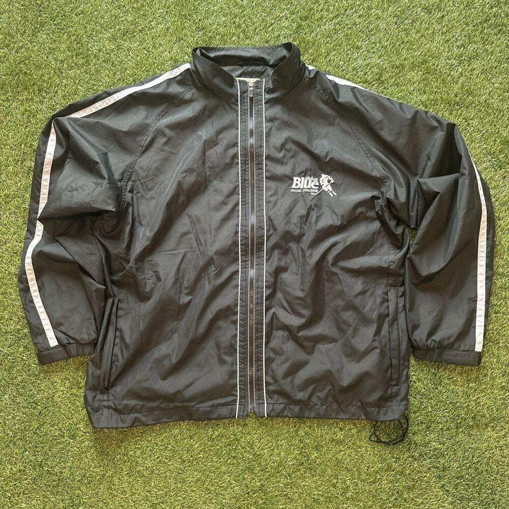 Vintage 90’s Labatt Blue Hockey Challenge Black Windbreaker Mens Large Carha Y2K